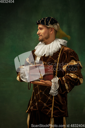 Image of Medieval young man in old-fashioned costume