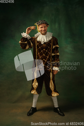 Image of Medieval young man in old-fashioned costume