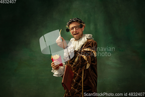 Image of Medieval young man in old-fashioned costume