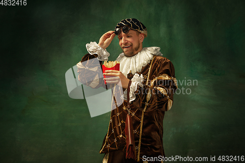 Image of Medieval young man in old-fashioned costume