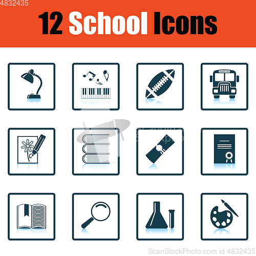 Image of School icon set