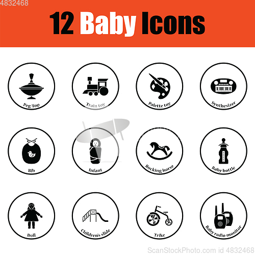 Image of Set of baby icons