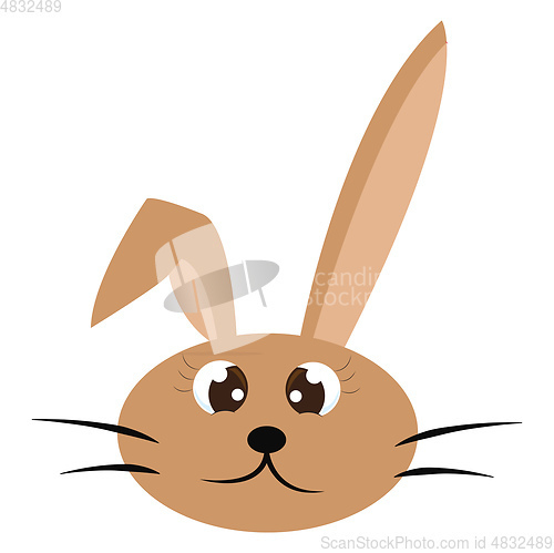 Image of A sad brown rabbit vector or color illustration