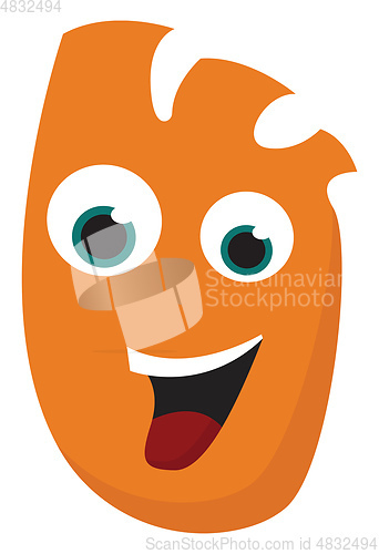 Image of Happy orange monster vector or color illustration