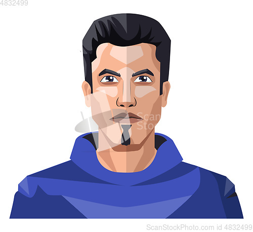 Image of Handsome guy with short hair illustration vector on white backgr