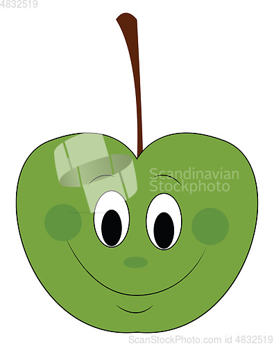 Image of Happy green apple vector illustration 