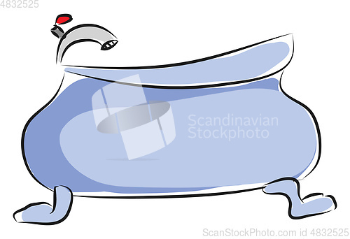 Image of Blue bathtub vector illustration 