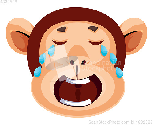 Image of Monkey is crying, illustration, vector on white background.