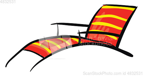 Image of Orange and yellow sunbed illustration vector on white background