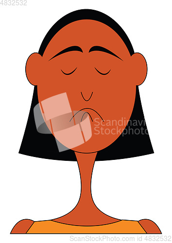 Image of Boy with logner black hair vector illustration 