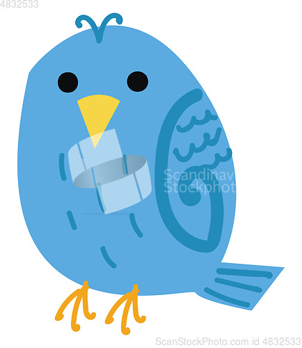 Image of Little blue bird vector illustration 