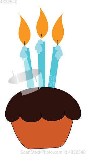 Image of Chocolate cupcake vector or color illustration