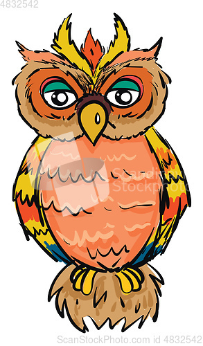 Image of Colorfull owl illustration vector on white background 