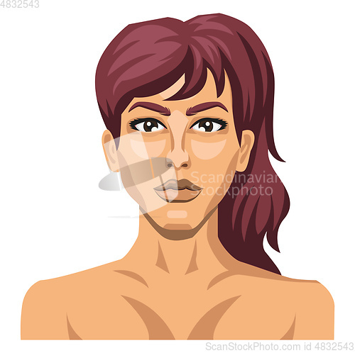 Image of Sexy brunette illustration vector on white background