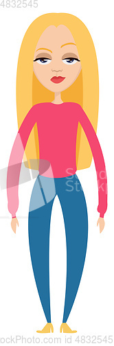 Image of Blonde Girl illustration vector on white background