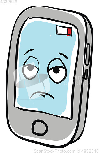 Image of Sad mobile phone illustration vector on white background 