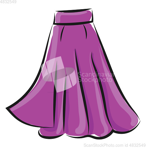 Image of Clipart of a showcase purple-colored skirt vector or color illus