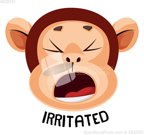 Image of Monkey is feeling irritated, illustration, vector on white backg