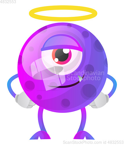 Image of One eyed purple monster from paradise illustration vector on whi