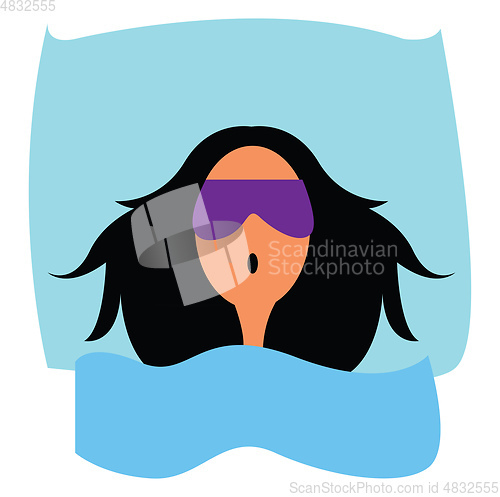 Image of Sleeping girl illustration vector on white background 