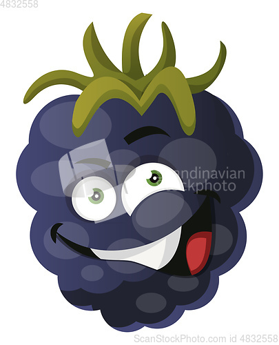 Image of Crazy mulberry monster laughing illustration vector on white bac