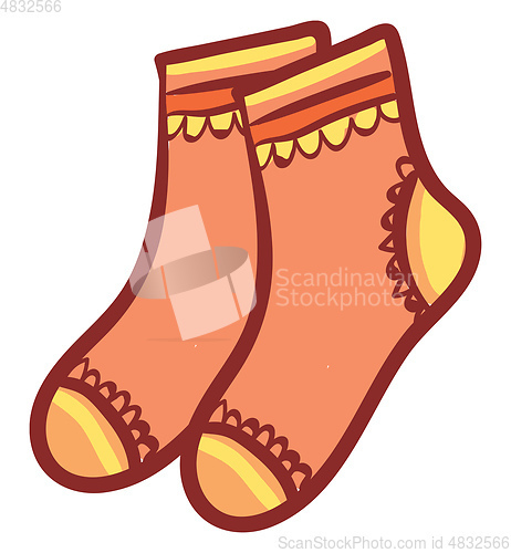 Image of An orange socks vector or color illustration