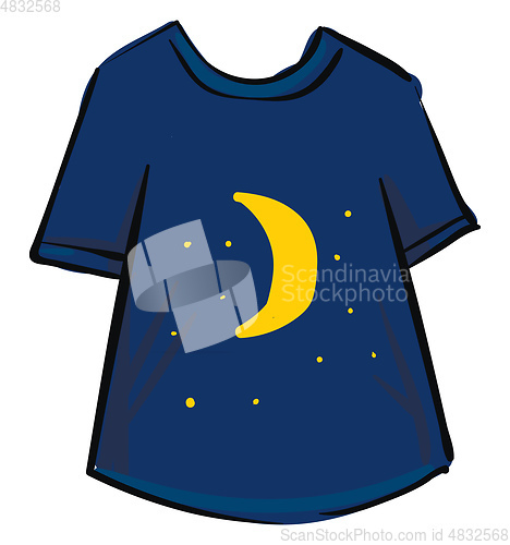 Image of A trendy blue t-shirt vector or color illustration