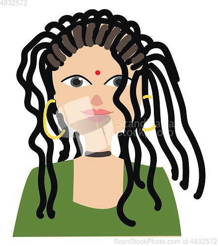 Image of Girl with dreads vector illustration 