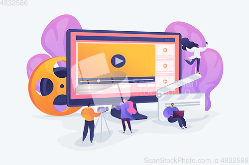 Image of Video content marketing concept vector illustration.