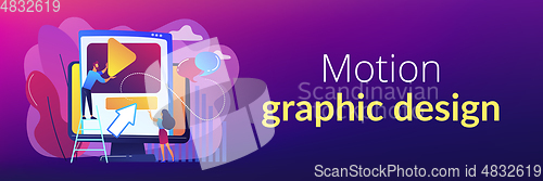 Image of Motion graphic design concept banner header.