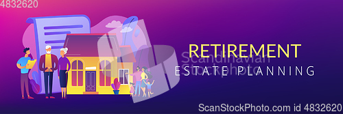 Image of Retirement estate planning concept banner header.