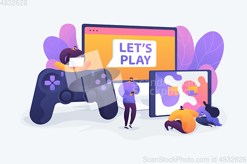 Image of Cross-platform play vector illustration.