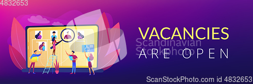 Image of Wanted employees concept banner header.