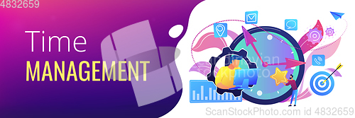 Image of Time management concept banner header.