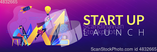 Image of Start up launch concept banner header.