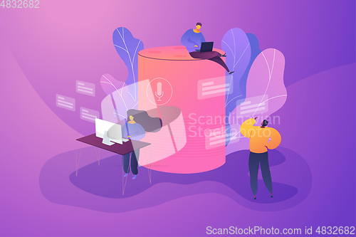 Image of Smart speaker office controller vector creative concept illustration.