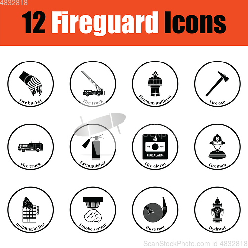 Image of Set of fire service icons