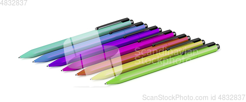 Image of Seven pens with different colors