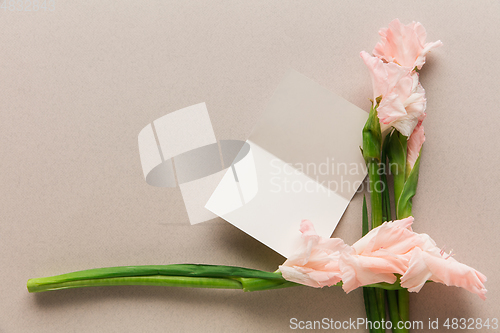 Image of Greeting card to Mother\'s, Parent\'s day. Beautiful floral mock up with copyspace
