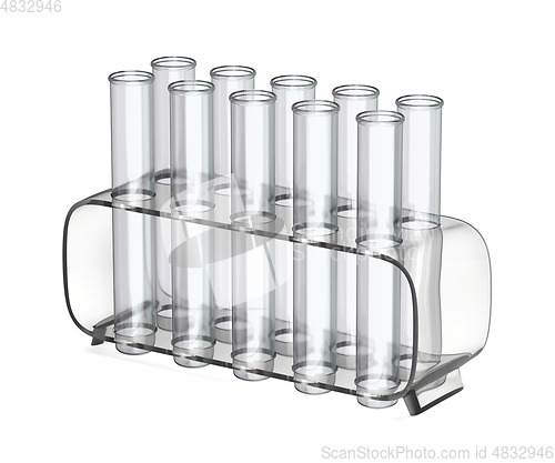 Image of Empty test tubes in a rack