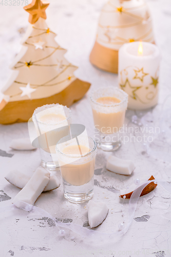 Image of Small coconut liquor or eggnog for Christmas
