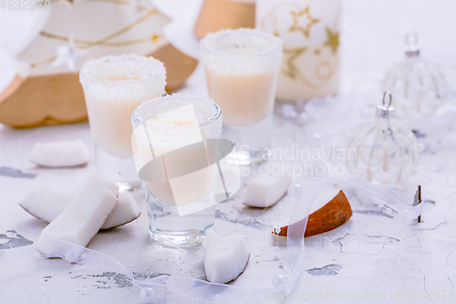 Image of Small coconut liquor or eggnog for Christmas