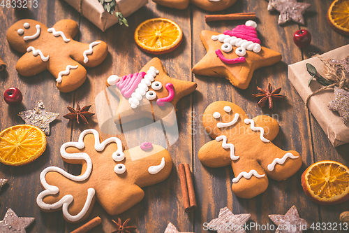 Image of Gingerbread cookies with traditional spices for Christmas time