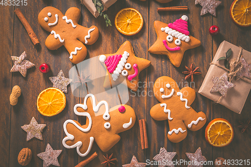 Image of Gingerbread cookies with traditional spices for Christmas time