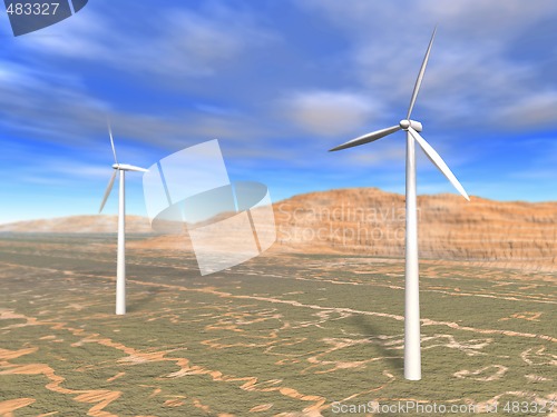 Image of wind turbines