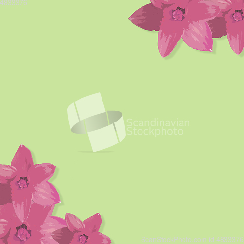Image of Floral watercolor illustration of fantasy flower in beautiful colors