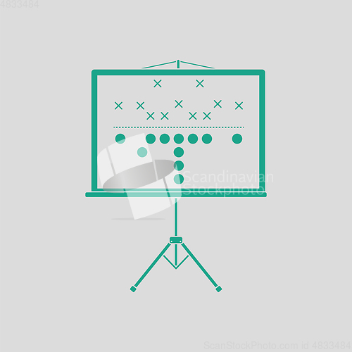 Image of American football game plan stand icon