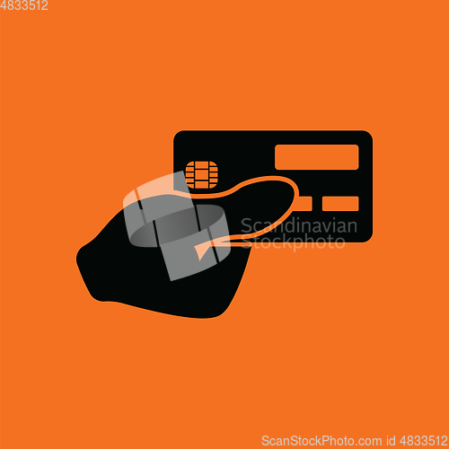 Image of Hand holding credit card icon