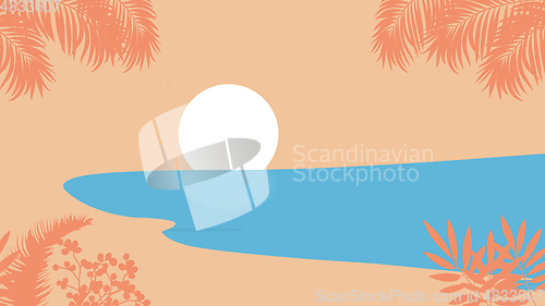 Image of Bright spring, summer illustration in beautiful colors, modern design