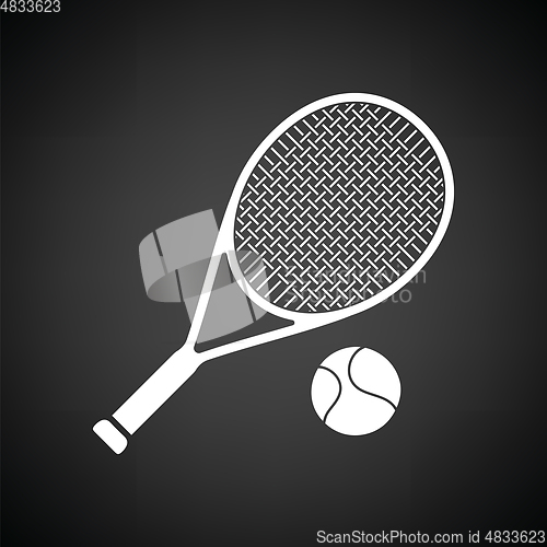 Image of Tennis rocket and ball icon